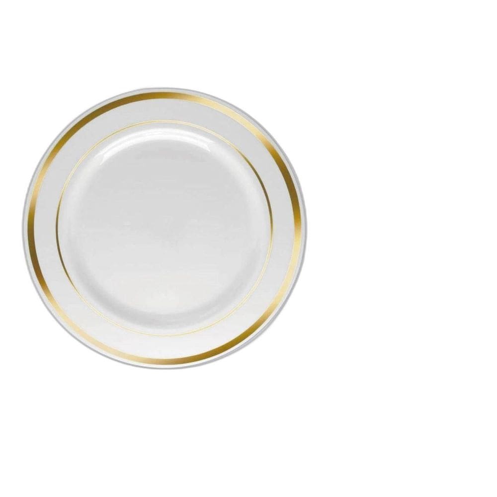 Pratos Luxo Refeição Descartáveis Dourado 18 Unidades