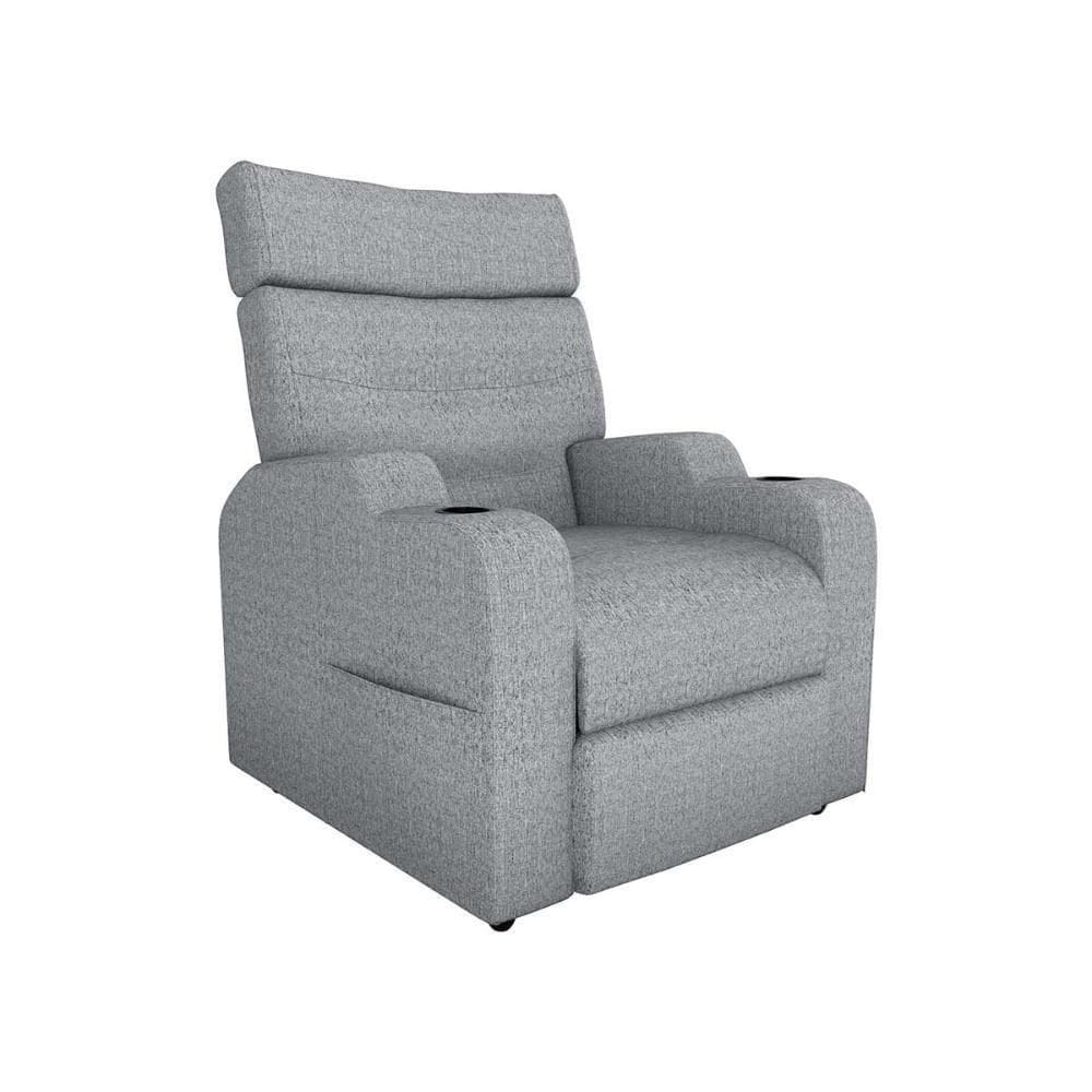 Poltrona Do Papai Reclinável Premium Com Porta Copos E Porta Controle Toro Matrix Boucle Cinza