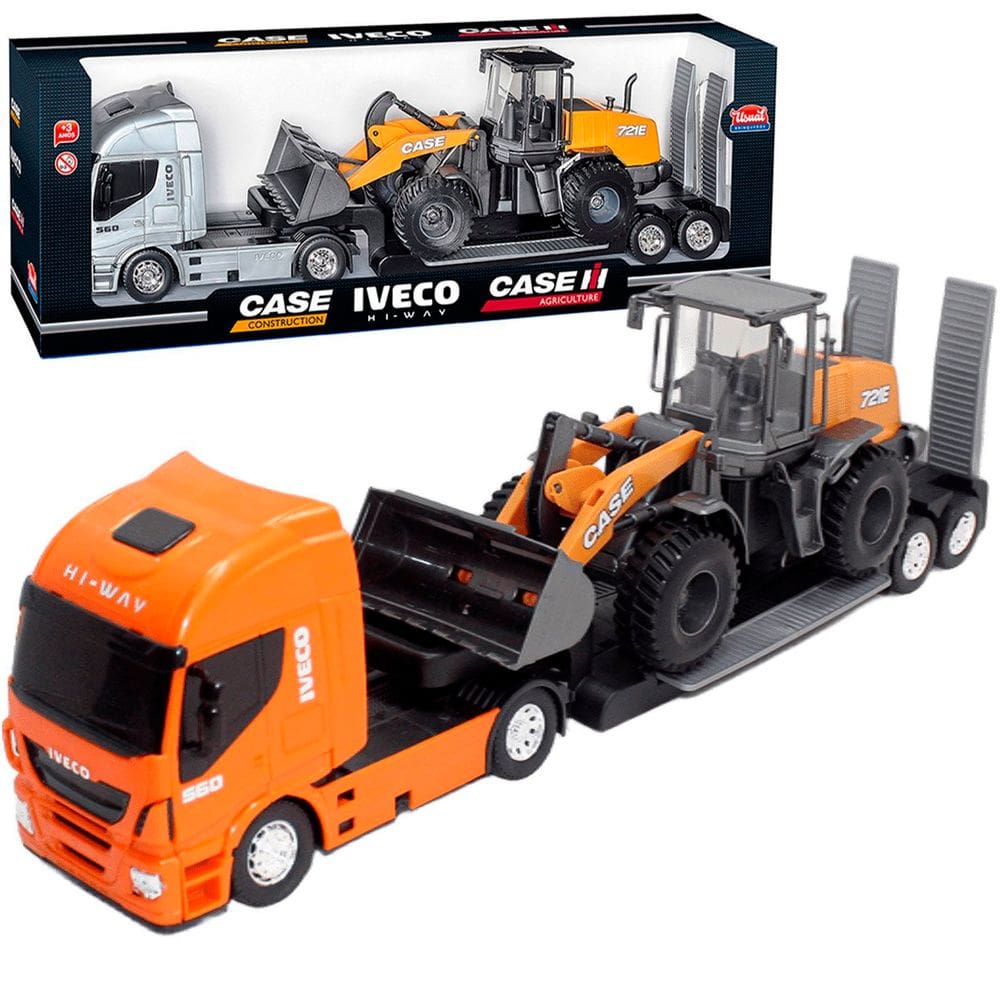 Brinquedo Colecionável Caminhão Carregadeira Miniatura Iveco