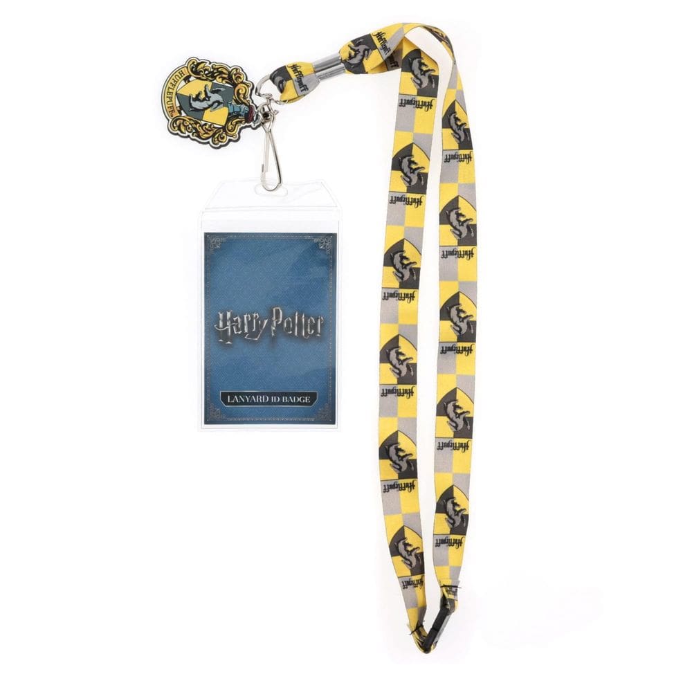 Cordão Harry Potter Hufflepuff Silver Buffalo com suporte de identidade