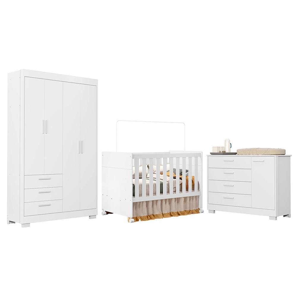 Dormitório Infantil Zaki Guarda Roupa, Cômoda e Berço Katatau - Reller Móveis