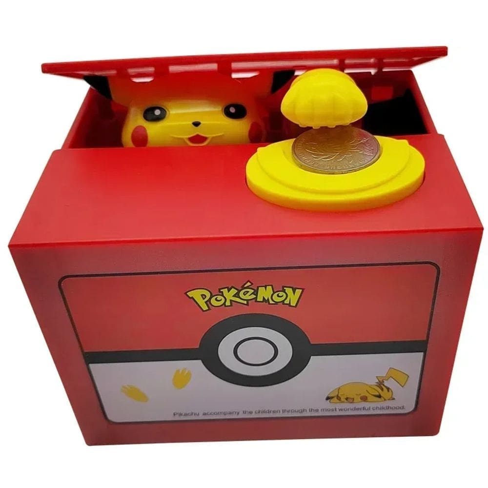 Cofre Pokemon Pikachu Rouba Moedas Cofrinho C/ Musica