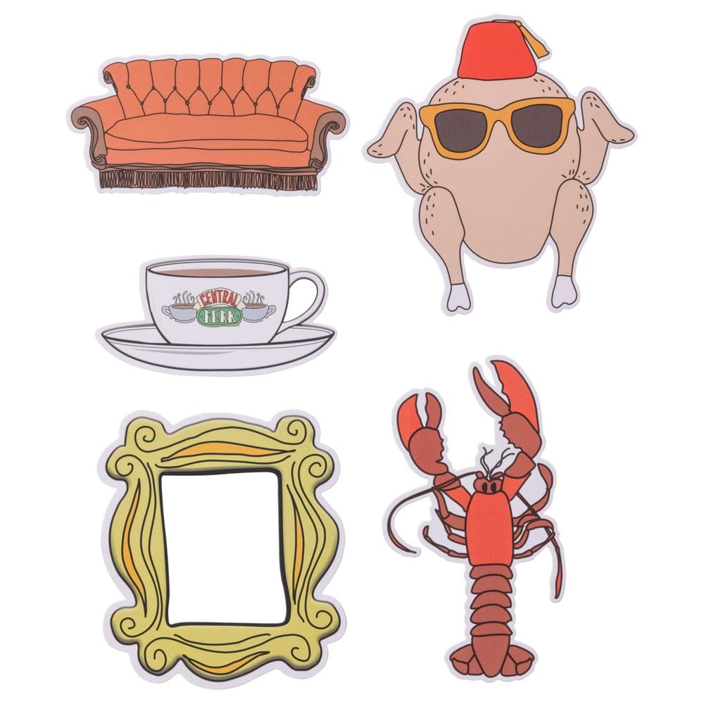 Conjunto de letreiros de festa Silver Buffalo Friends Famous Icons x5