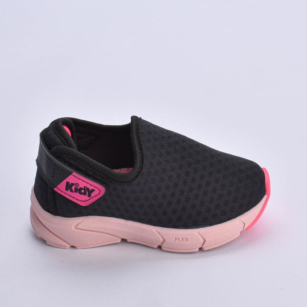 TÊNIS KIDY ENERGY BABY RESPITEC PRETO/PINK NEON Kidy