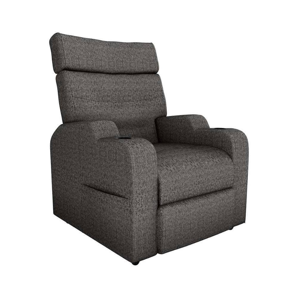 Poltrona Do Papai Reclinável Premium Com Porta Copos E Porta Controle Toro Matrix Linho Chumbo