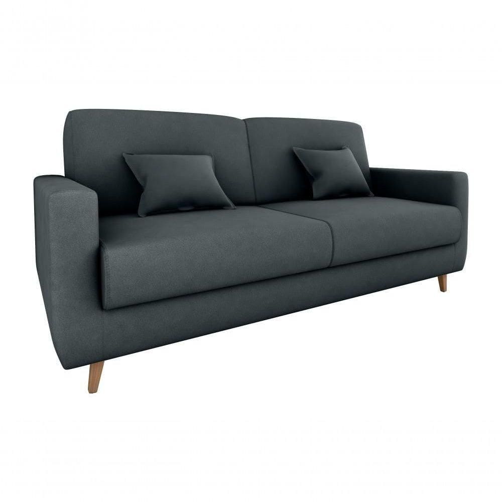 Sofá Cama Premium 3 Lugares 1,90 Larg Emilia Matrix Veludo Cinza