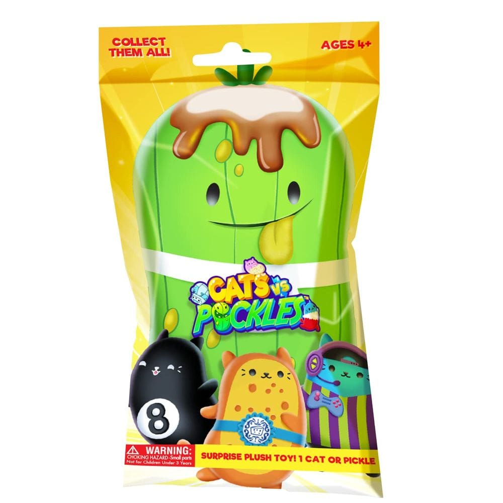 Bolsas Mystery Cats vs Pickles Gold Wave com 4 pelúcias, 1 pacote