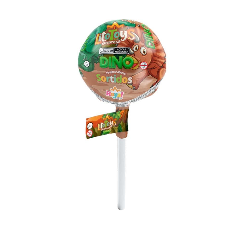 LITOTOYS SURPRESA DINO 24G - PIRULITO GIGANTE - Display c/ 12 Unidades