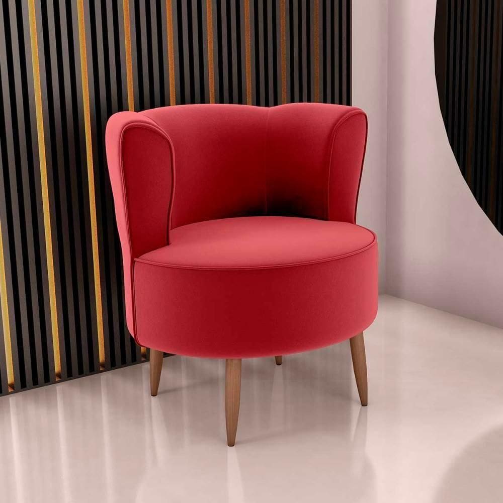 Poltrona Decorativa Premium Redonda Savana Matrix Veludo Vinho