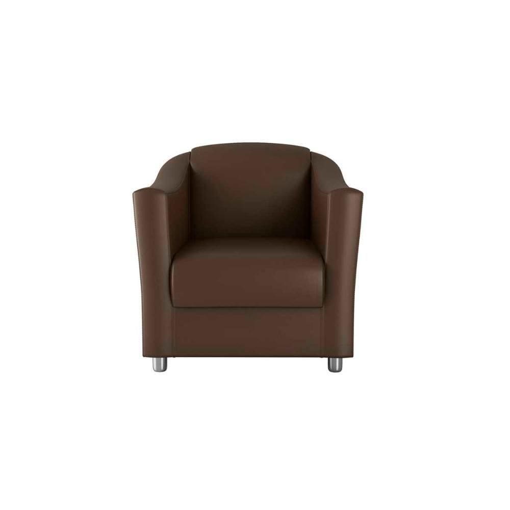 Poltrona Decorativa Confortável Para Descanço Bia Matrix Sintetico Marrom