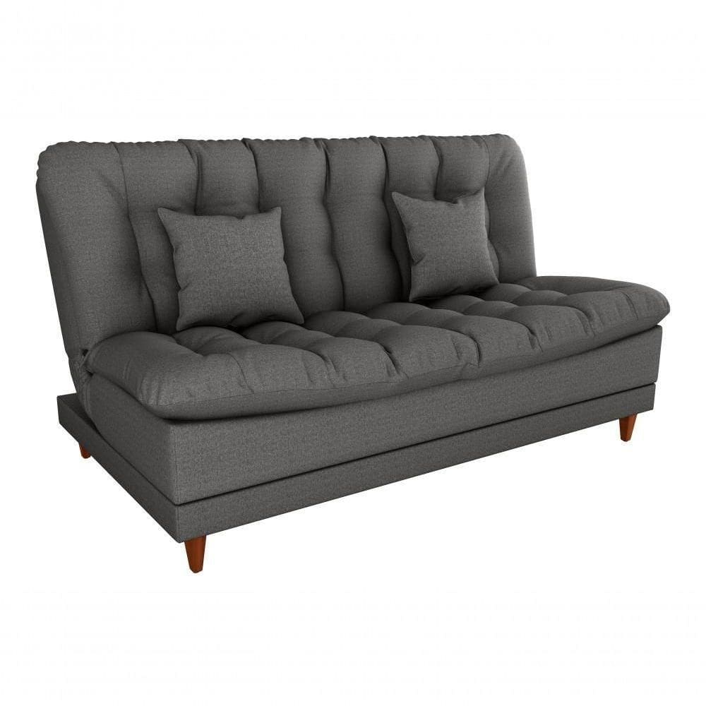 Sofá Cama 3 Lugares Casal Confortável 1,85 Larg Duda Matrix Linho Chumbo
