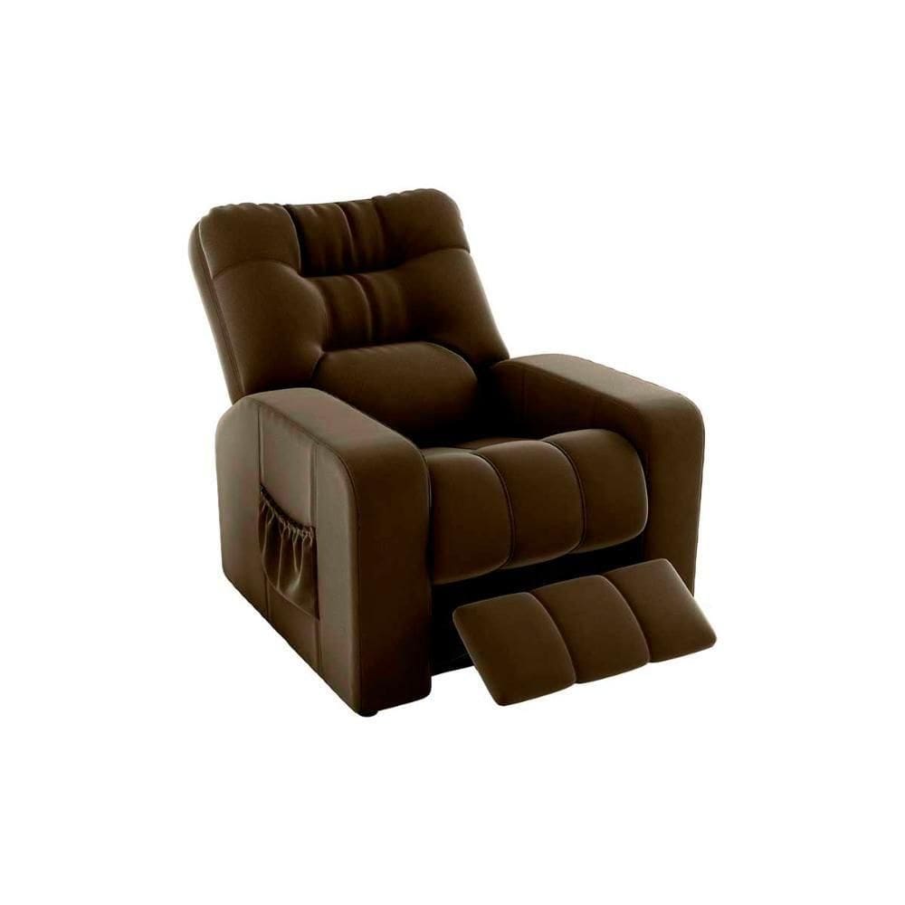 Poltrona Do Papai Reclinavel Para Descanço Azera Matrix Veludo Marrom