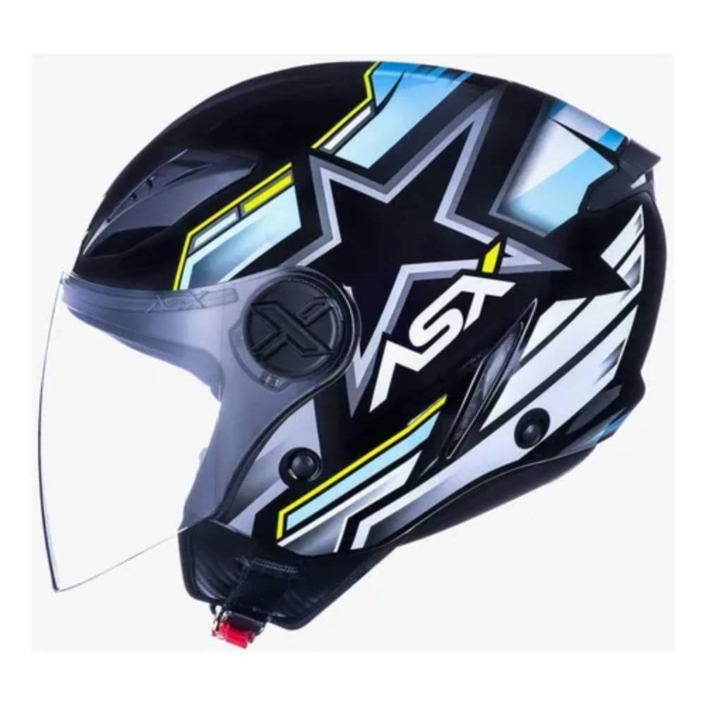 Capacete ASX City Air Pilot Argentina Preto e Azul