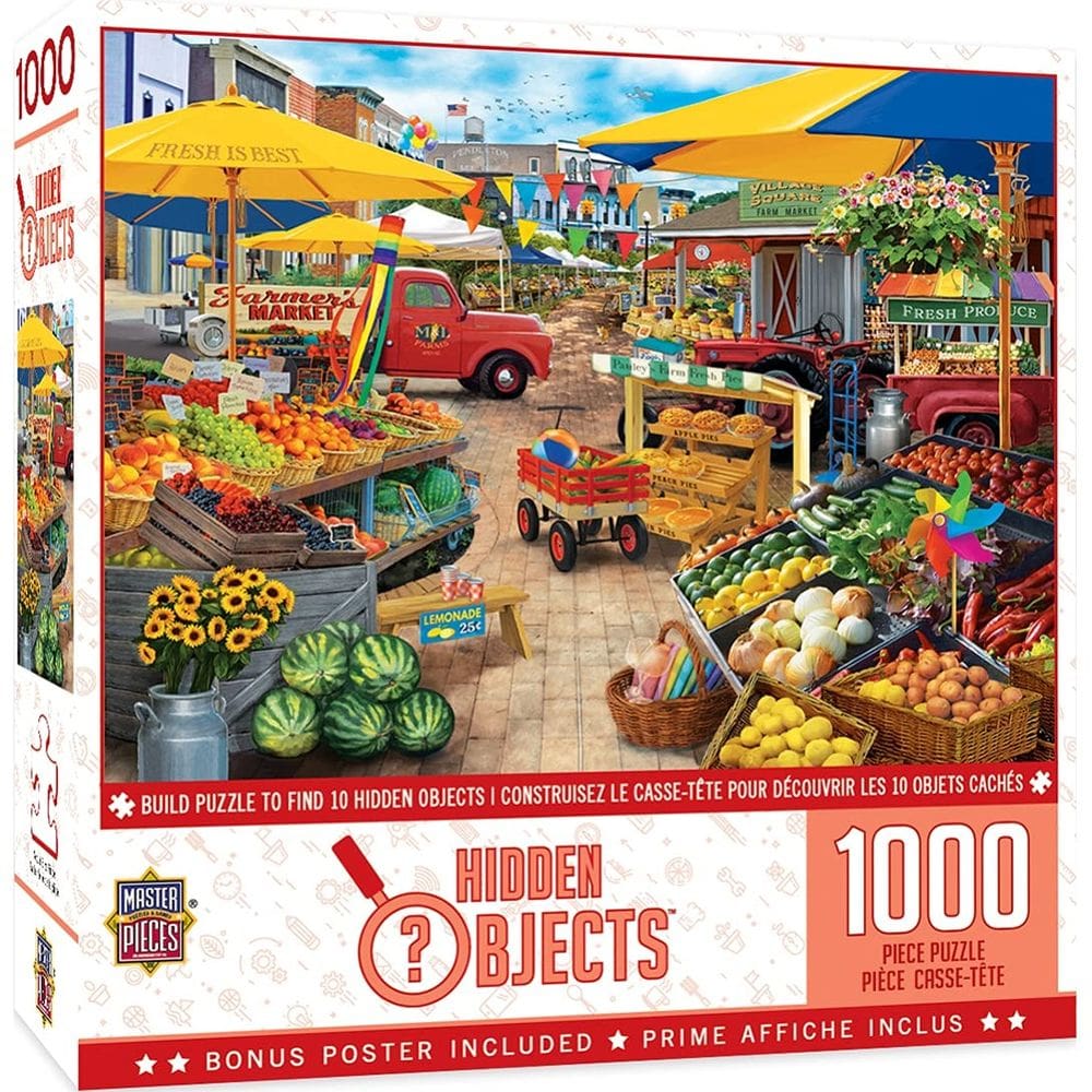 Quebra-cabeça Masterpieces Seek & Find Market Square 1000 unidades