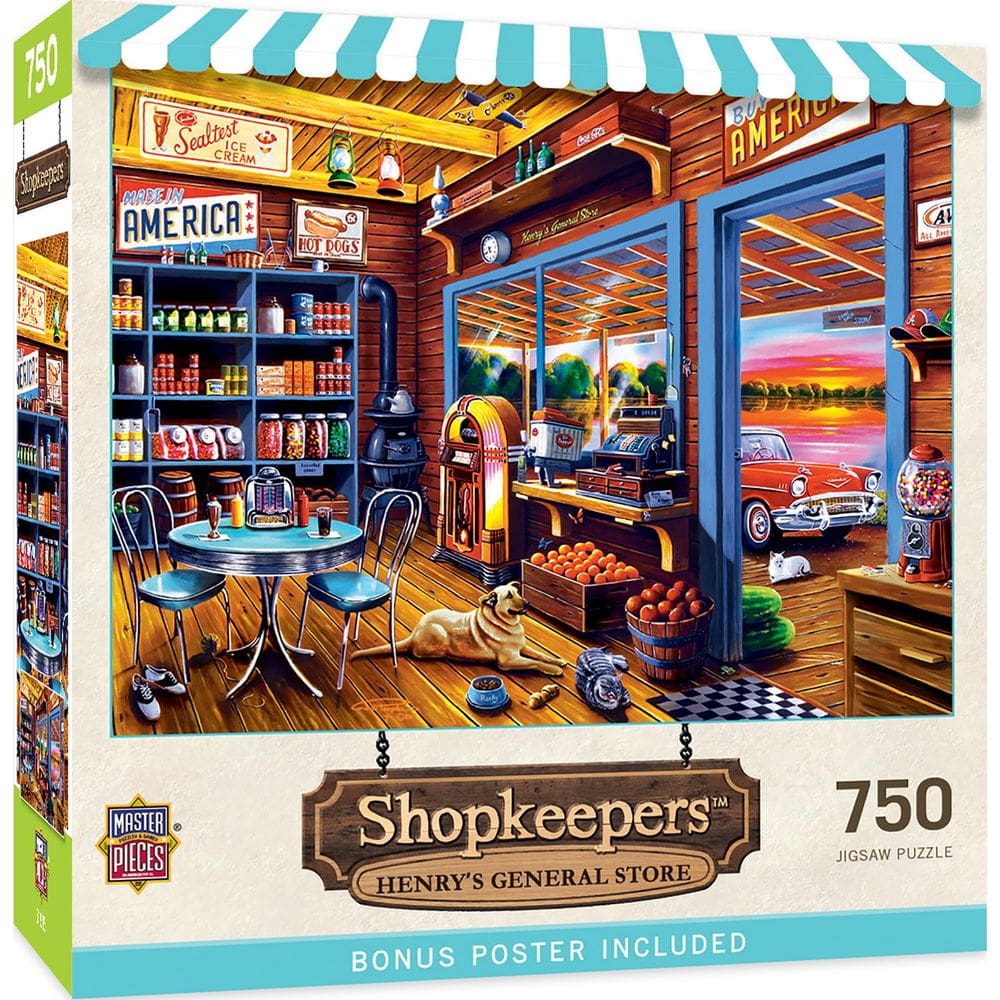 Obras-primas do quebra-cabeça Henry`s General Store 750 peças
