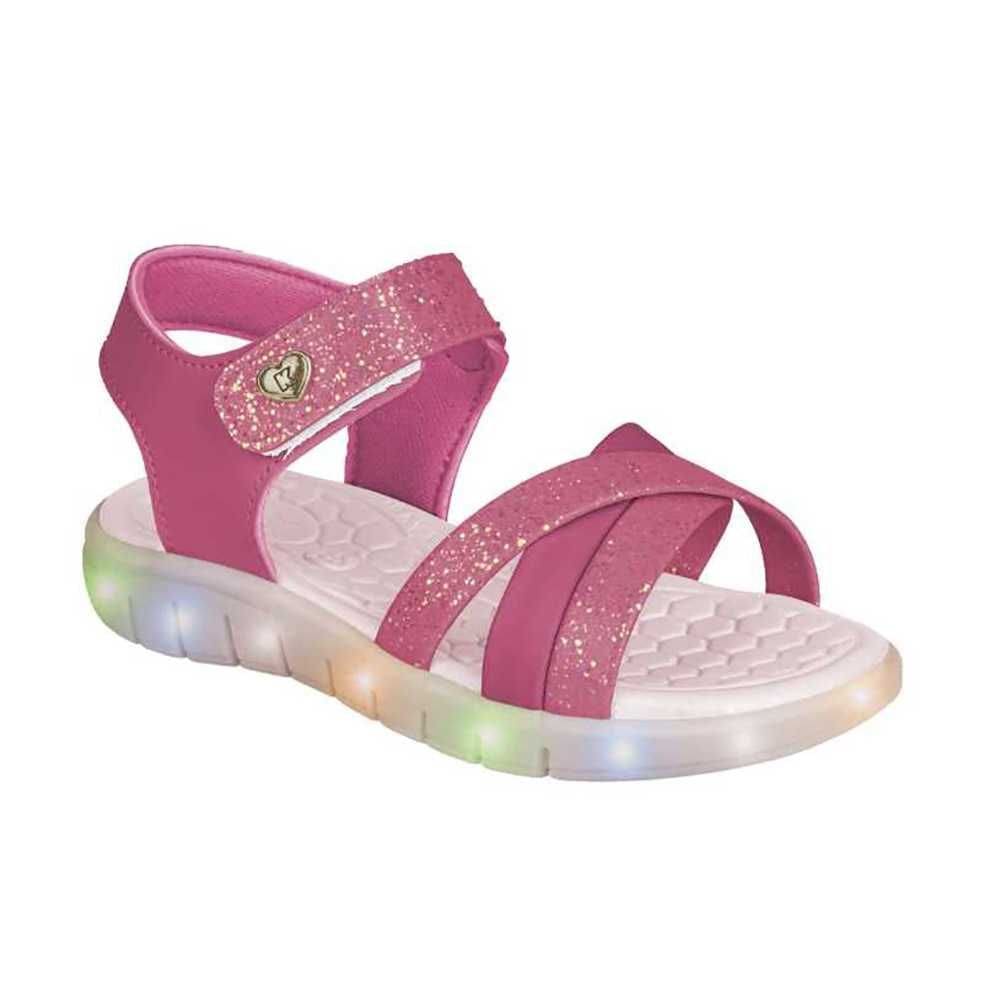 Sandália Infantil Menina Kidy Wave Light Luzes LED Pink