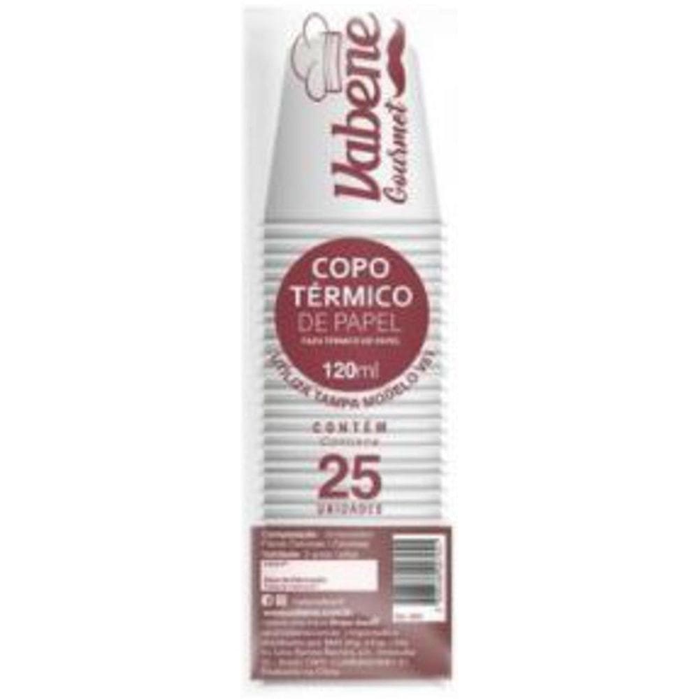 Pacote Copo Papel Branco 180Ml 25Un Vabene