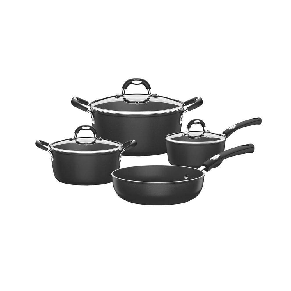 Jogo De Panelas Tramontina Mônaco Induction Premium Preto 4 Peças