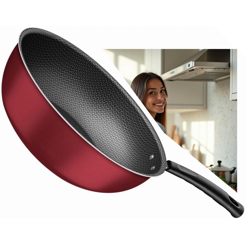 Frigideira Funda 28cm Tramontina Alumínio Antiaderente Starflon Max Vermelho 4,9L Versalhes
