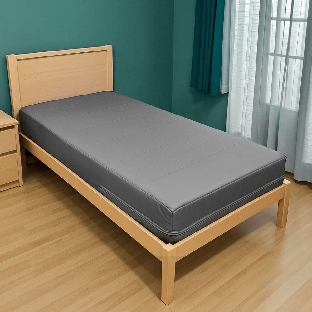 Capa Colchão Solteiro Impermeável Hospitalar Com Zíper - Cinza 88x188x18cm-