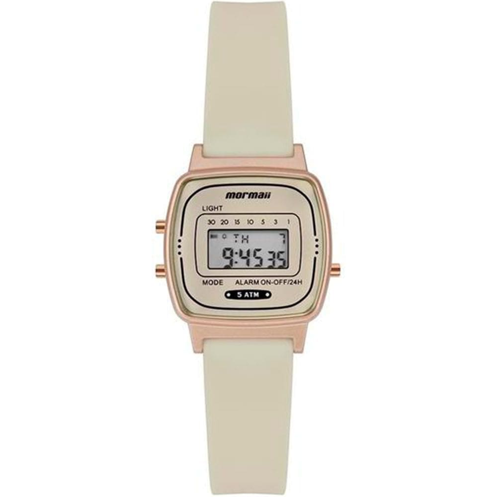Relógio MORMAII feminino analógico bege vintage MO13722E/8X