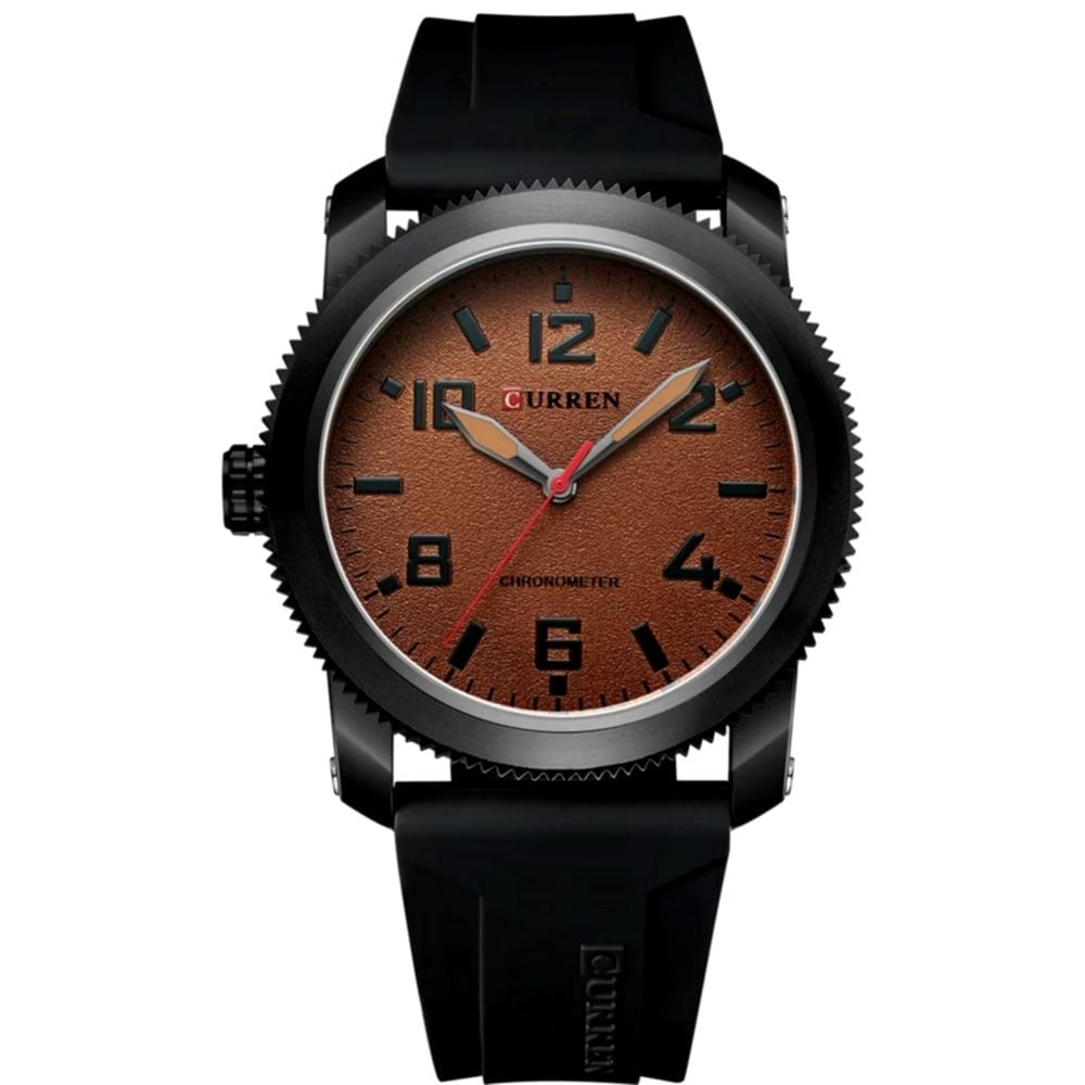 Relógio Masculino Mostrador Numerais Quartzo Pulseira de Silicone Impermeavel