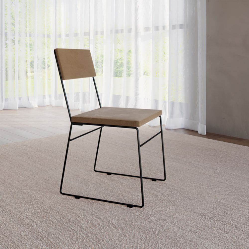 Cadeira de Jantar Málaga Assento Veludo Marrom