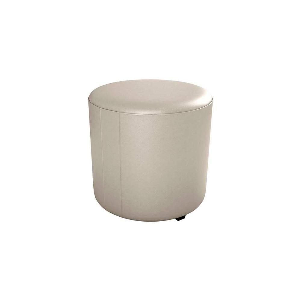 Puff Banqueta Redondo Luxo Copenhage Matrix Sintetico Bege