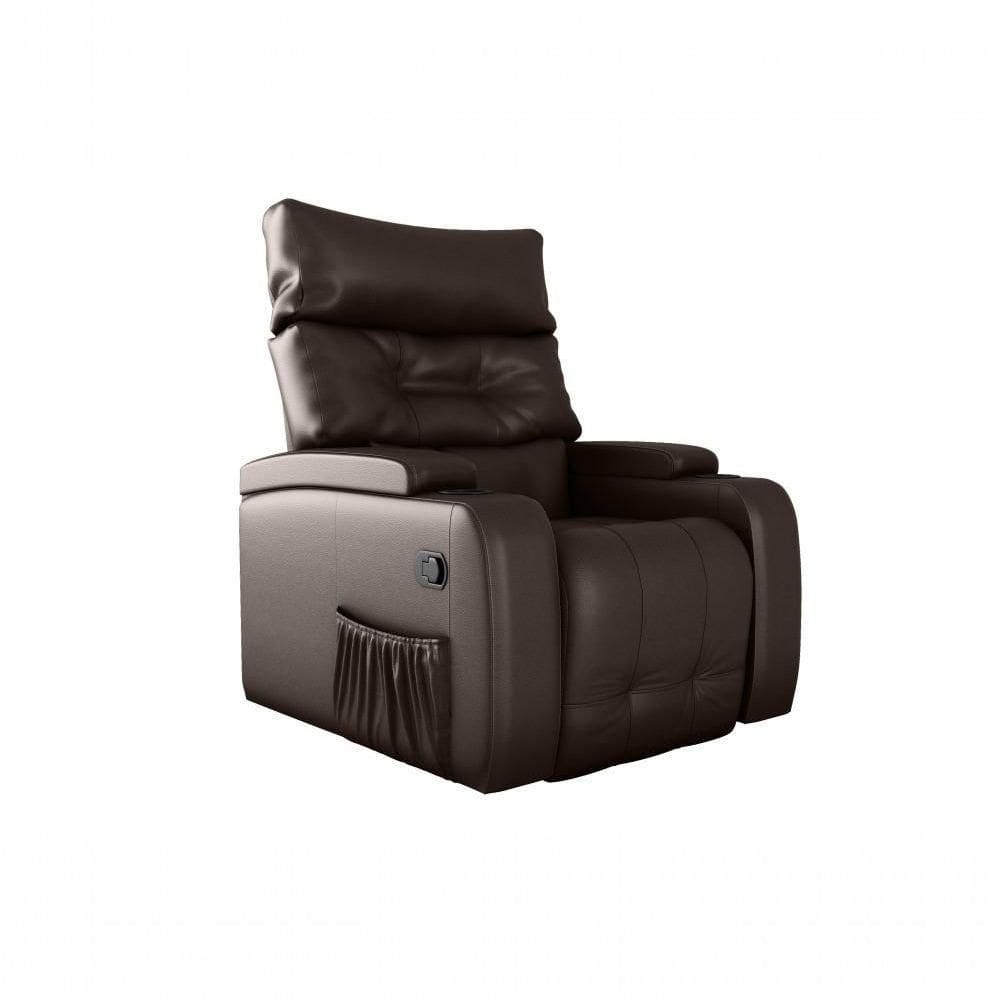 Poltrona Do Papai Reclinável E Giratória Luxo Premium Commander Matrix Sintetico Marrom