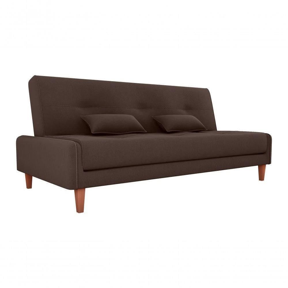 Sofá Cama Premium 3 Lugares Casal Sem Braço 1,90 Larg Blanca Matrix Suede Marrom