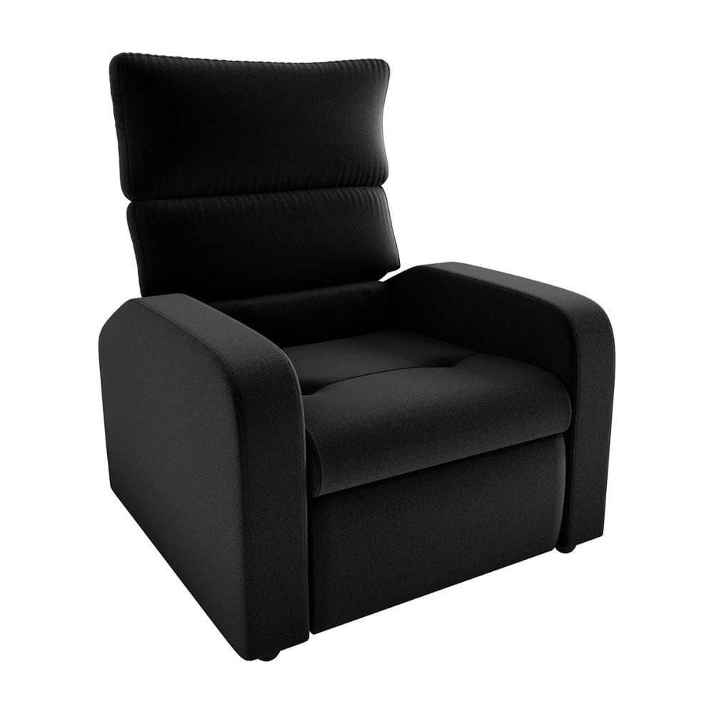 Poltrona Do Papai Reclinável Confortável Kwid Matrix Veludo Preto