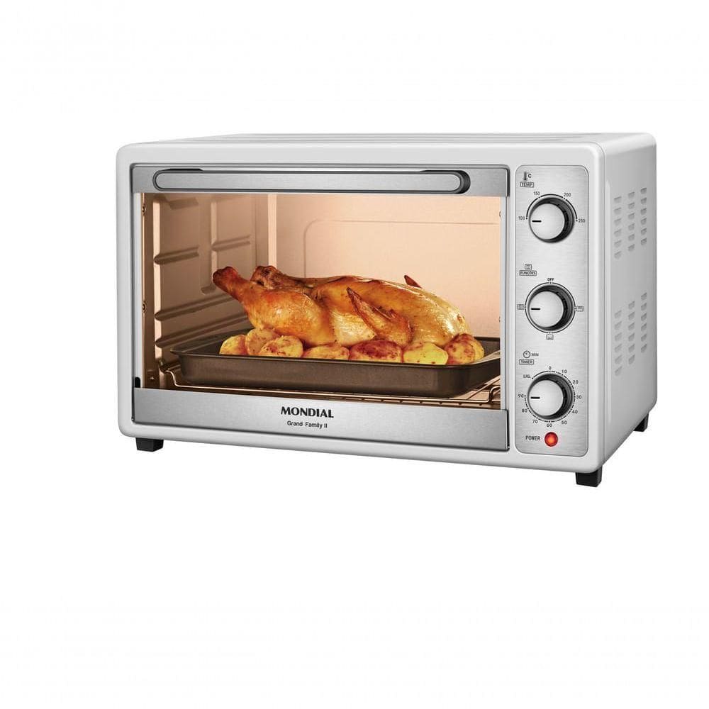 Forno Elétrico Mondial Grand Family II Branco E Inox 1800W 52L FRN-52-W 110V