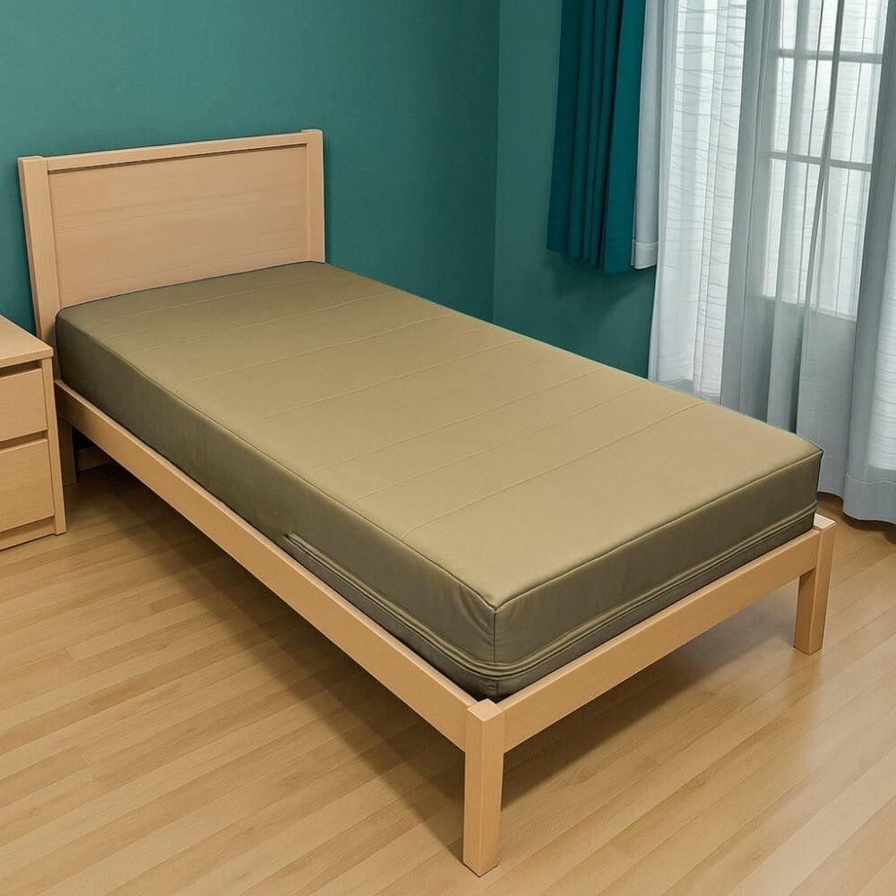 Capa Colchão Solteiro Impermeável Hospitalar Com Zíper - Bege 88x188x20cm