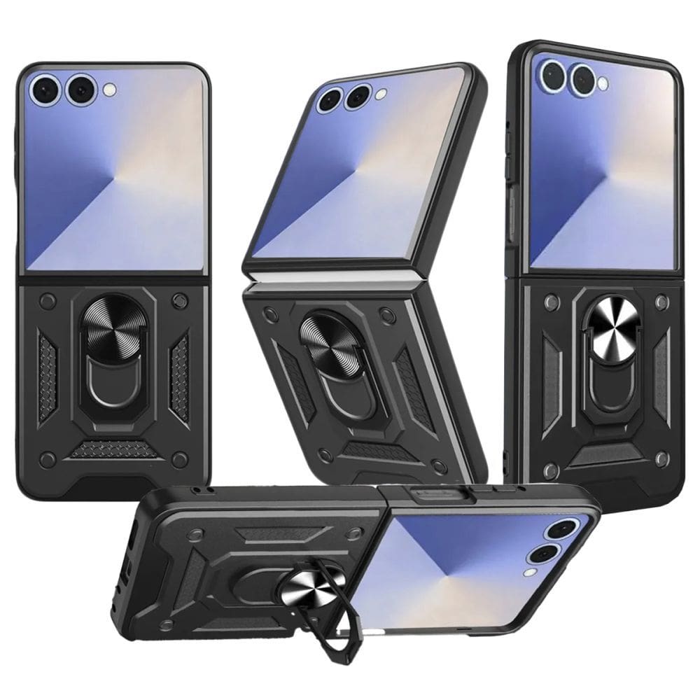 Capa Capinha Case para Samsung Z Flip 7 - Protetora Resistente Anti Impacto Queda Armadura Militar Cor:Preto