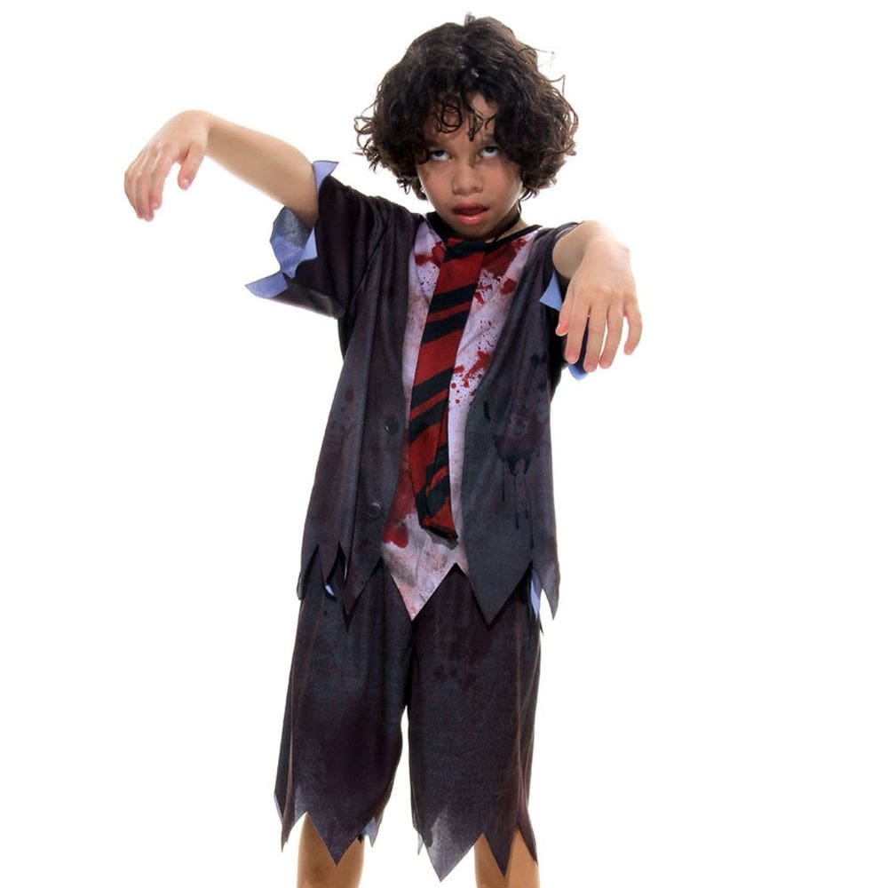 Fantasia Halloween Infantil Menino Zumbi com Camisa e Shorts