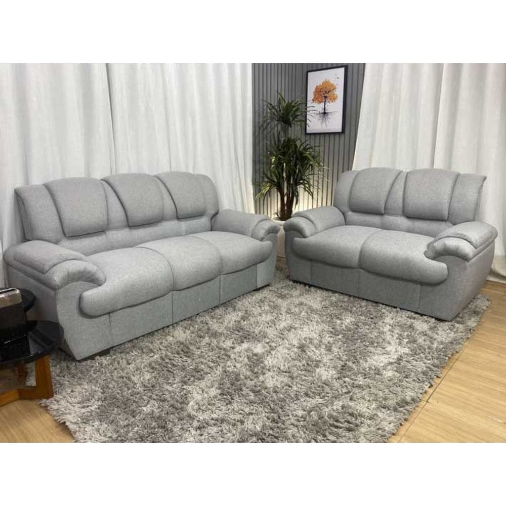 Sofá 2 e 3 Lugares Linho Cinza Mônaco