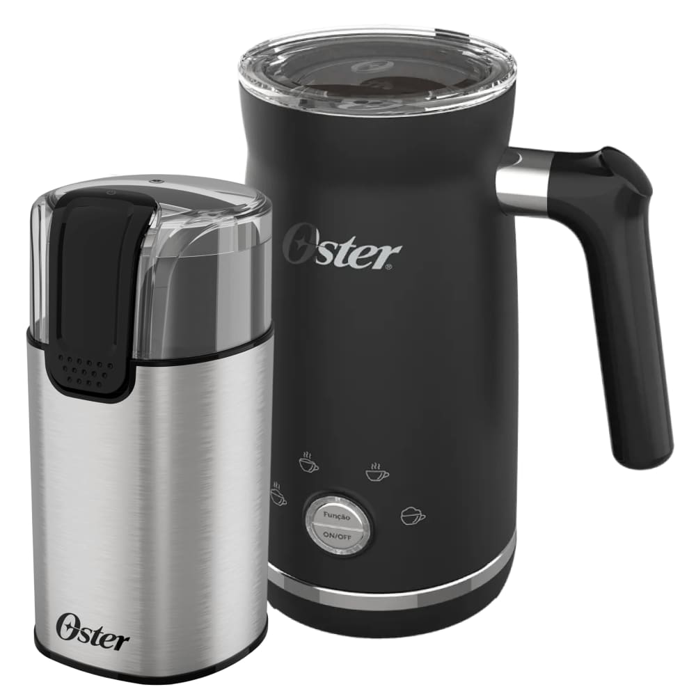 Kit Moedor de Café Elétrico Inox e Espumador de Leite Oster