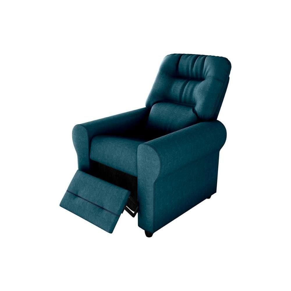 Poltrona Do Papai Reclinável Clio Matrix Suede Petróleo