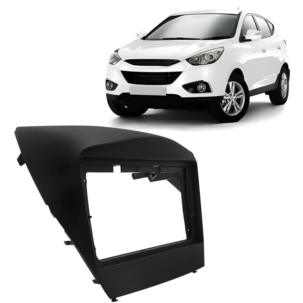 Moldura Painel Central 9 Polegadas Hyundai IX35 2010 à 2020 Preto Som
