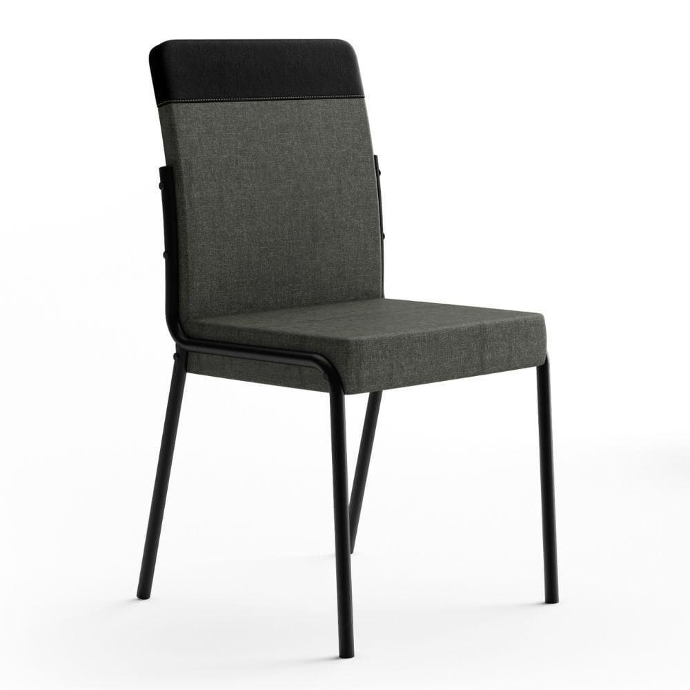 Cadeira Carraro Duo Grafite Com Preto