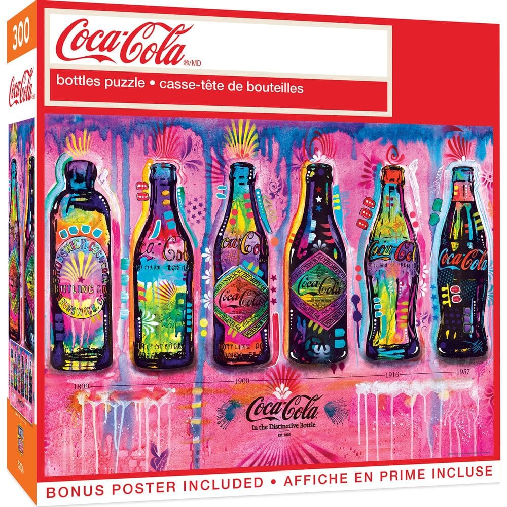Obras-primas do quebra-cabeça: garrafas de Coca-Cola, 300 peças