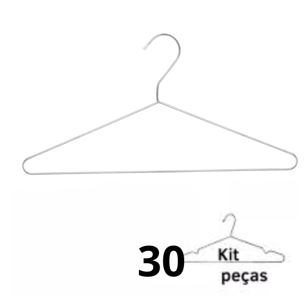 Cabide Infantil Sem cava em Aço Cromado - Para Roupas de Crianças