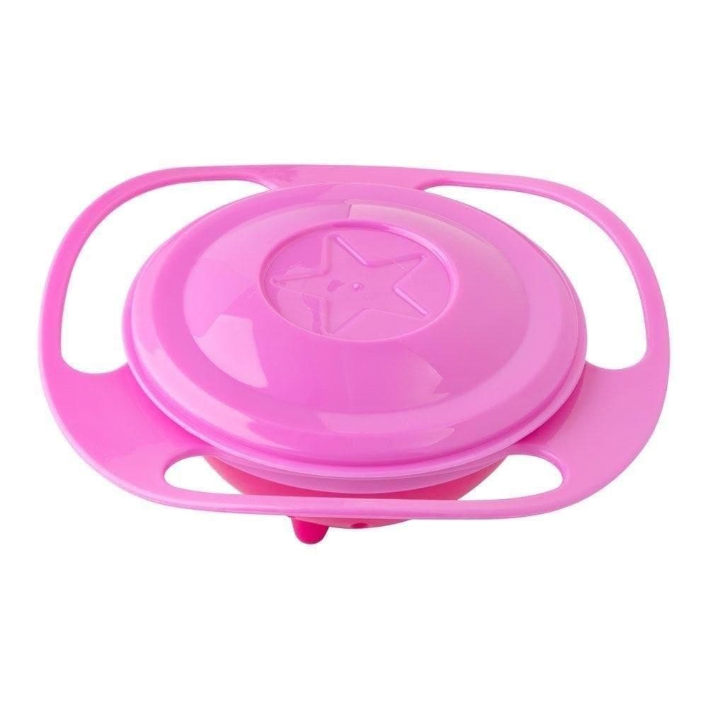 Comedouro Pet Giratorio Anti Sujeira Alimentador Cachorro Gato Bebedouro Tigela Magica Comida Rosa