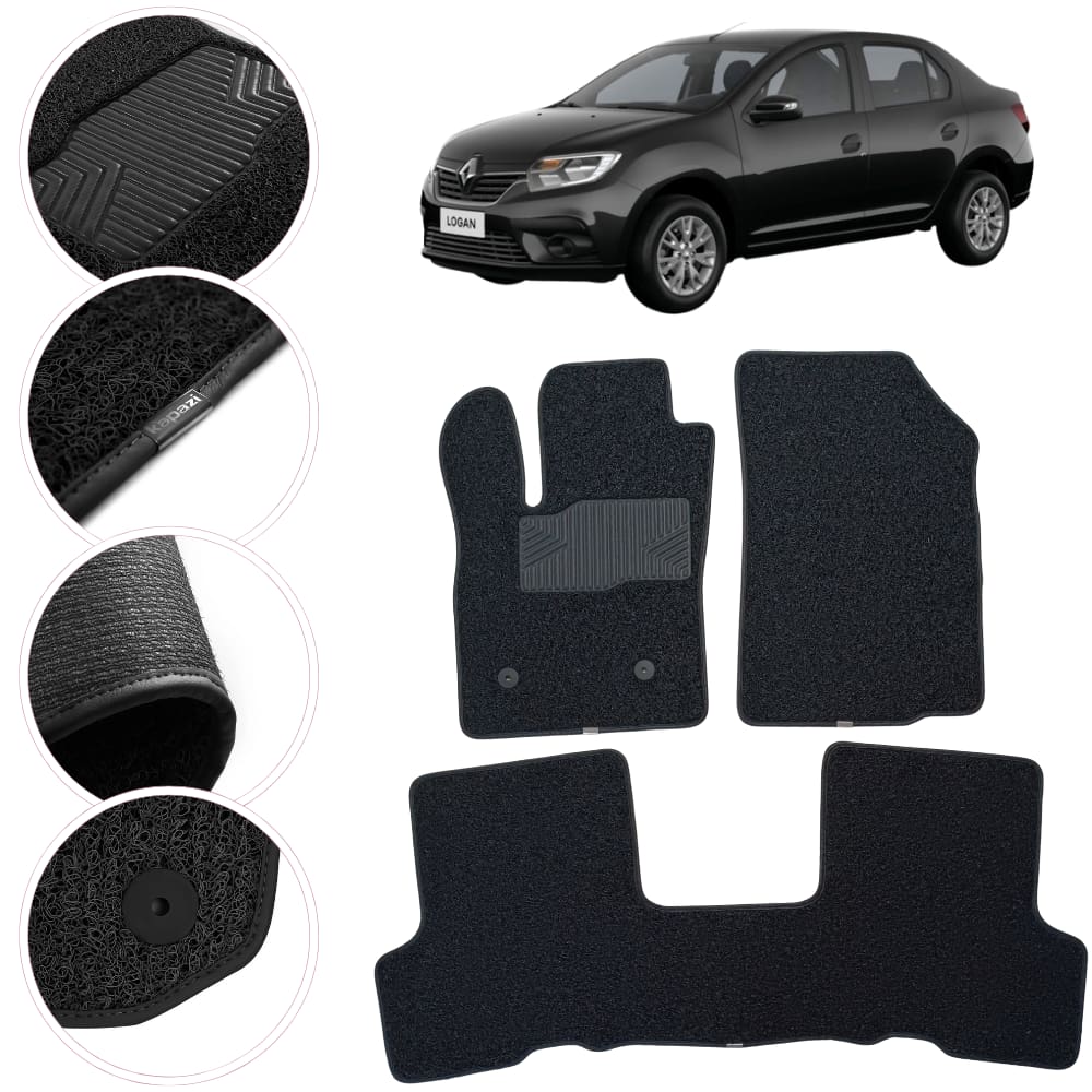 Tapete Kapazi Automotivo Renault Logan 2014 a 2025 Preto