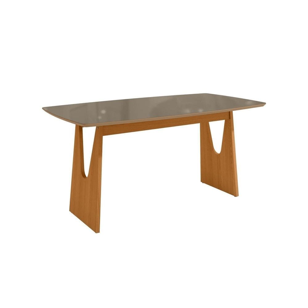 Mesa Mila para Sala de Jantar Premium Freijó / Bronze