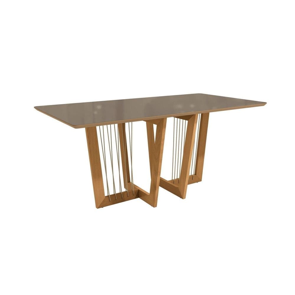 Mesa Clara para Sala de Jantar Premium Freijo/Bronze