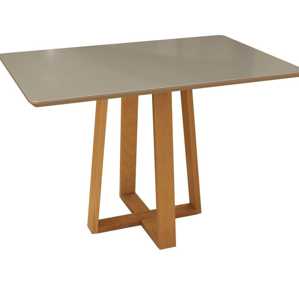 Mesa Mira para Sala de Jantar Premium Freijo/Bronze