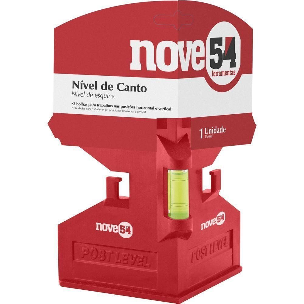 Nível De Canto 125x80mm 3 Bolhas Base Magnética - Nove54