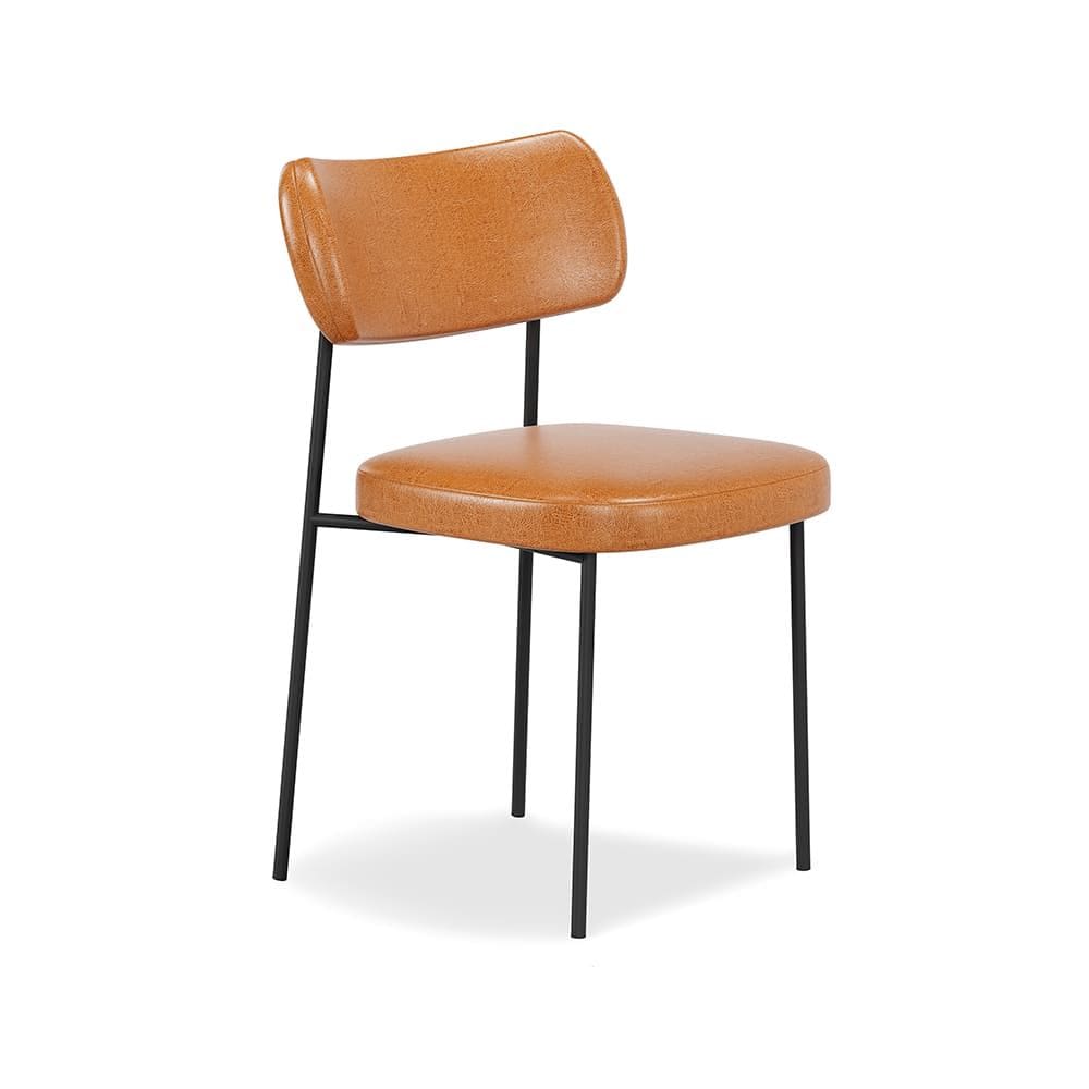 Cadeira Stela Escritório Couríssimo Whisky - Vallisa Decor