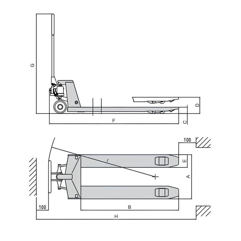 Paleteira 3000kg 550x1150mm Roda Nylon Tp3000e Bovenau